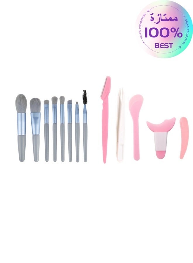 Makeup Brushes, Mini Makeup Brush Set, 13pcs Travel Makeup Brush Set, Face Foundation Eyeshadow Makeup Brushes (Blue) - Image 1
