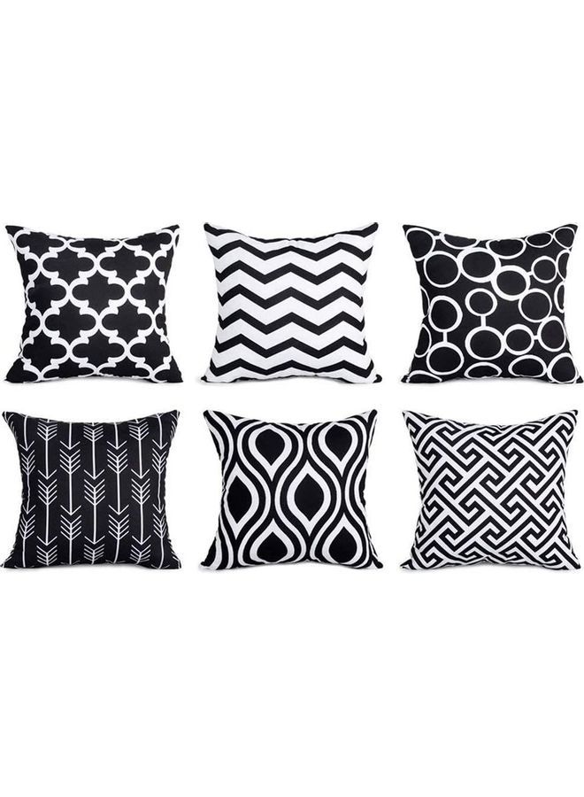 NIBEMINENT 6-Piece Decorative Sofa Pillow Black/White
