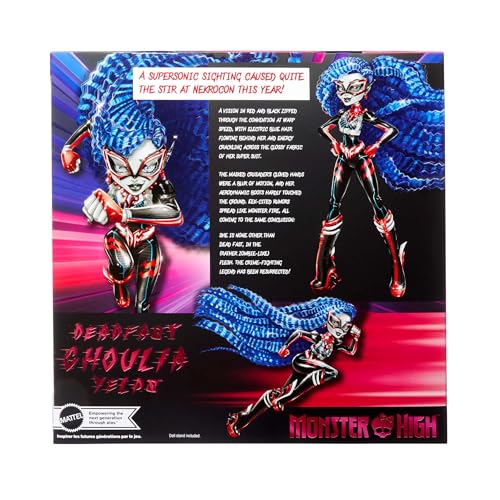 MONSTER HIGH دمية مونستر هاي ديدفاست غوليا ييلبس - إصدار حصري من SDCC 2024 - ترقية تقنية مع شارة كوميك-كون، تمثال صغير، وكتاب كوميك - Image 5