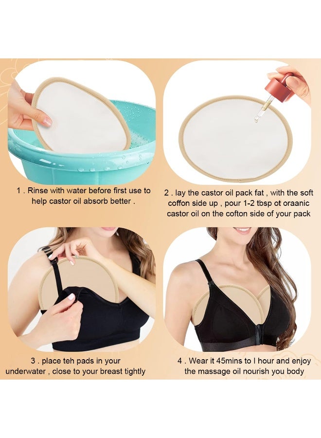 HANNEA® Castor Oil Pack Wrap, Reusable Adjustable Organic Castor Oil Pack Kit, Castor Oil Pack Wrap Castor Oil Packs, Breast, Neck and Waist Castor Oil Cloth Wrap for Detox, Moisture Skin - Image 3