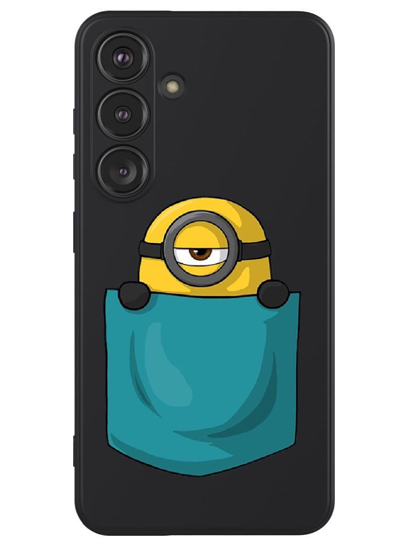 Theodor Protective Slim Fit Case Liquid Silicone Cover with Full Body Protection Anti-Scratch Shockproof Case For Samsung Galaxy S24 Plus (Black) - Minion Pocket - Image 1