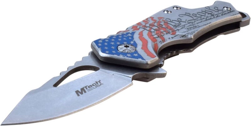 MTECH USA – Pocket Folding Knife – Fine Edge Steel Blade, Aluminum/Nylon Fiber Handle, Bottle Opener and Pocket Clip, Tactical, EDC, Self Defense- MT-A882 - Image 4