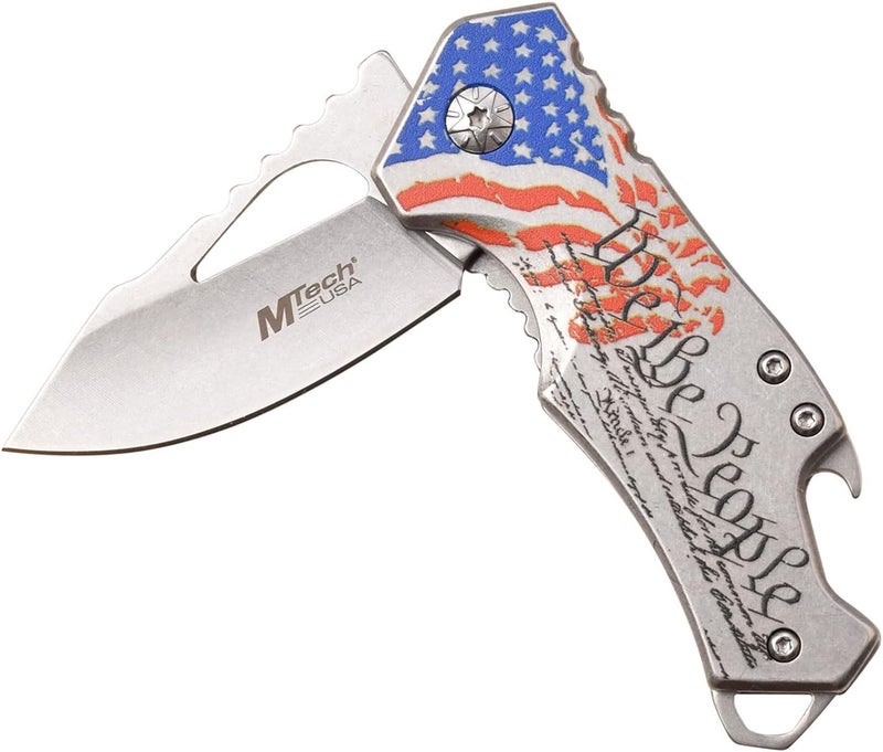 MTECH USA – Pocket Folding Knife – Fine Edge Steel Blade, Aluminum/Nylon Fiber Handle, Bottle Opener and Pocket Clip, Tactical, EDC, Self Defense- MT-A882 - Image 5
