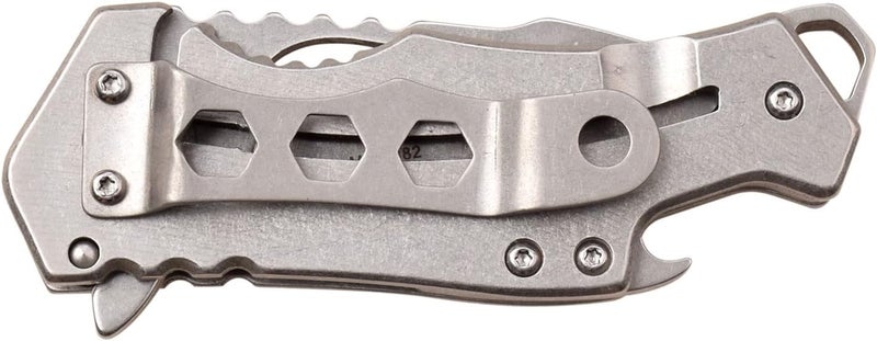 MTECH USA – Pocket Folding Knife – Fine Edge Steel Blade, Aluminum/Nylon Fiber Handle, Bottle Opener and Pocket Clip, Tactical, EDC, Self Defense- MT-A882 - Image 2