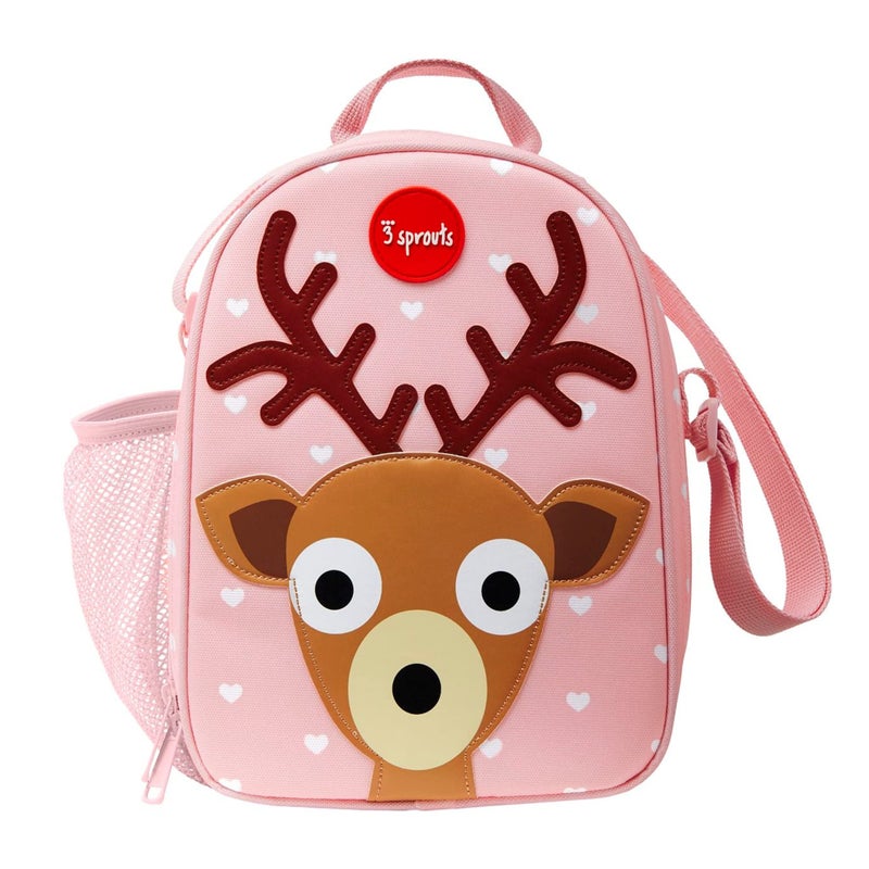 3 Sprouts Kids Lunch Bag Durable Lunch Box for Boys and Girls Kids Lunch Box Perfect for Daycare School and Travel Insulated Fabric Water Bottle Holder Ideal for Children 3 Deer