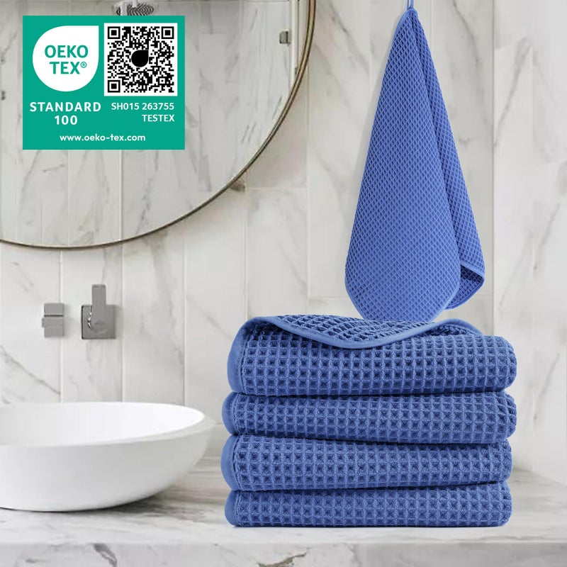 POLYTE 430 GSM Microfiber Lint Free Hand Towel, 16 x 30 in, 4 Pack (Waffle Weave) - Image 2