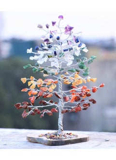 Crocon 7 Chakra Tree Of Life Geode Agate Slice Base Crystal Tree For Positive Energy Feng Shui Decor Gemstone Tree Good Luck Money Bonsai Healing Stones Seven Chakra Tree Spiritual Mystical Gift  - Image 4