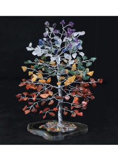 Crocon 7 Chakra Tree Of Life Geode Agate Slice Base Crystal Tree For Positive Energy Feng Shui Decor Gemstone Tree Good Luck Money Bonsai Healing Stones Seven Chakra Tree Spiritual Mystical Gift  - Image 5