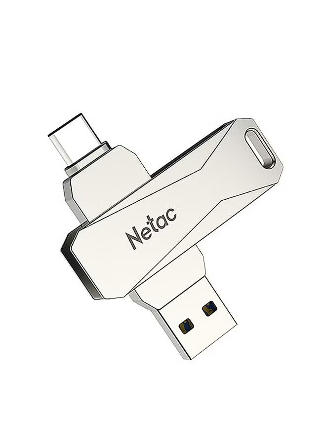 Netac Type-C USB 64GB Double Interface Flash Drive Plug U782C_2 Silver - Image 1