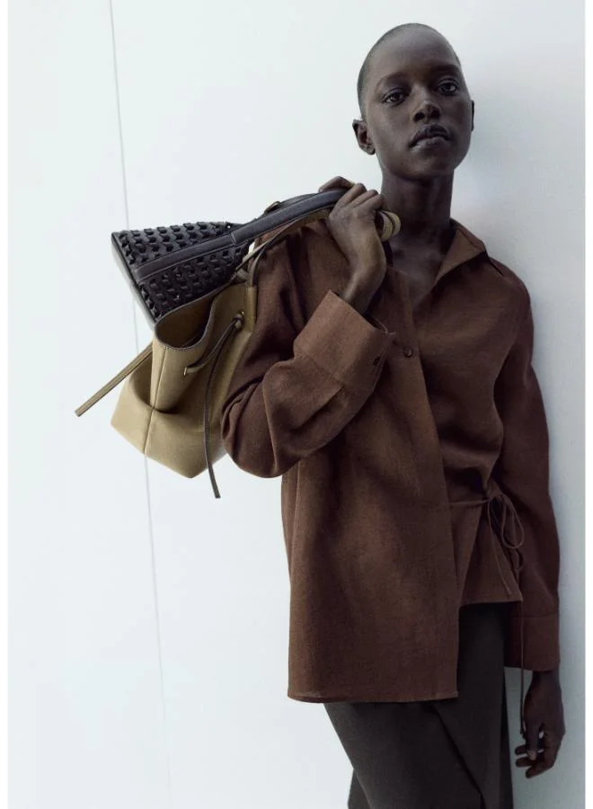 MANGO Wrap shirt with bow