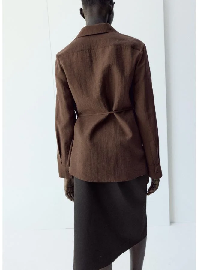 MANGO Wrap shirt with bow