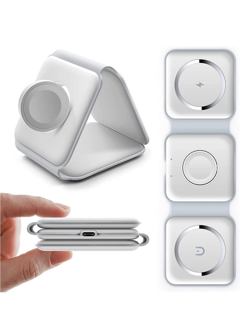 ELTRAZONE 3 in 1 Wireless Charger,Magnetic Foldable Charging Station,Fast Wireless Charging Pad  - Image 1