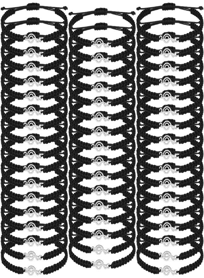 Tondiamo 50 Pcs Music Note Bracelets Musical Charm Black Braid Rope Bracelets for Marching Band Party Cheerleading Gifts Accessories - Image 1