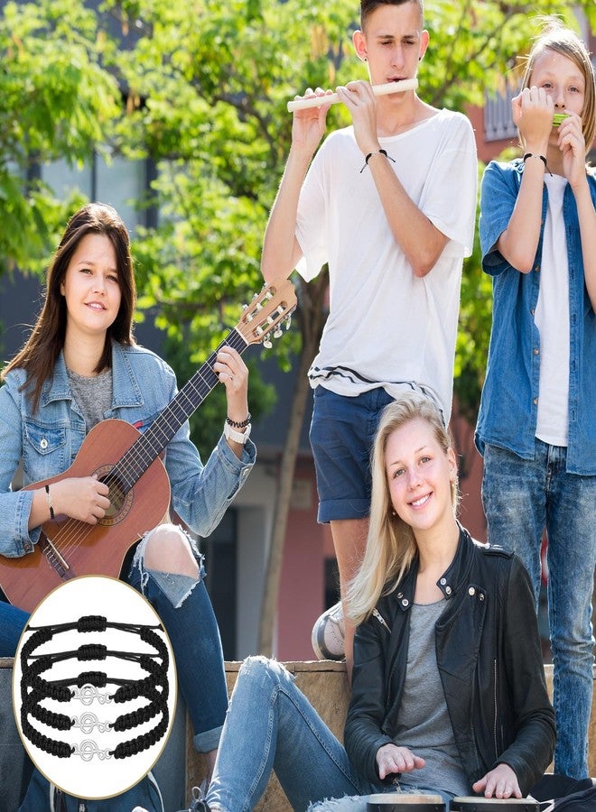 Tondiamo 50 Pcs Music Note Bracelets Musical Charm Black Braid Rope Bracelets for Marching Band Party Cheerleading Gifts Accessories - Image 4