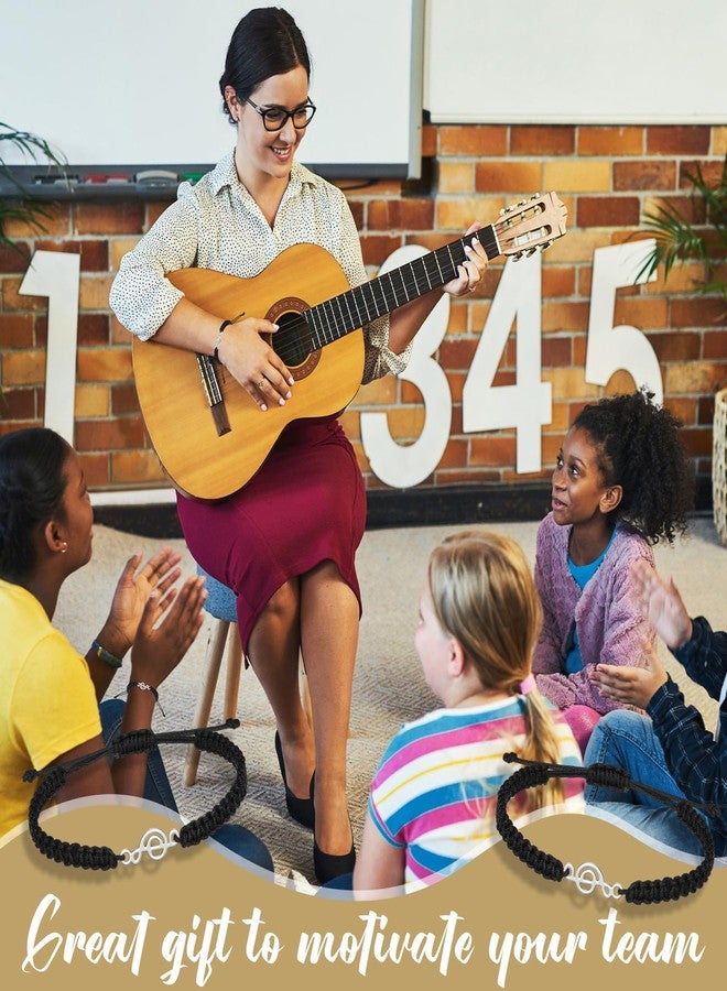 Tondiamo 50 Pcs Music Note Bracelets Musical Charm Black Braid Rope Bracelets for Marching Band Party Cheerleading Gifts Accessories - Image 3