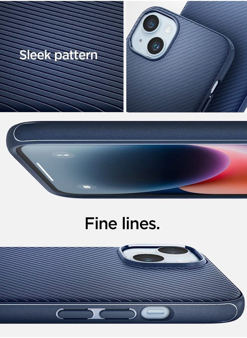 Spigen Mag Armor MagFit iPhone 14 Plus Case Cover with Magsafe - Navy Blue  - Image 4