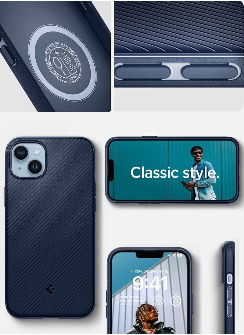 Mag Armor MagFit iPhone 14 Plus Case Cover with Magsafe - Navy Blue