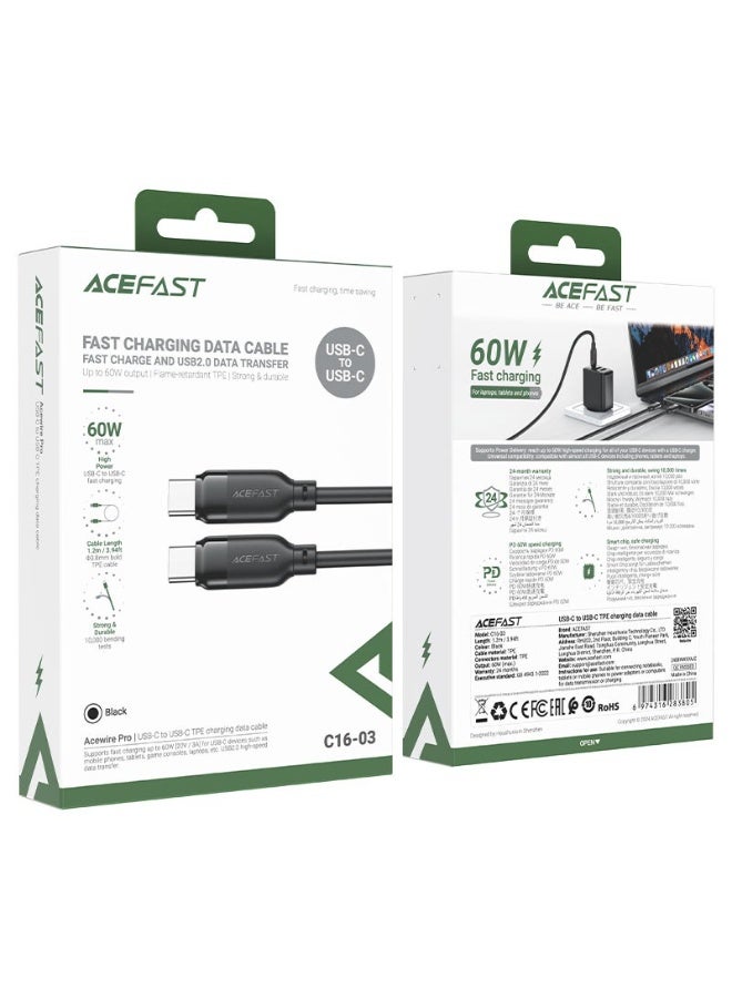 ACEFAST Charging Data Cable C16-03 USB-C to USB-C 60W - Image 2