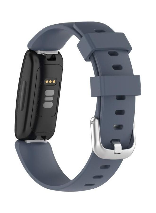 NIBEMINENT TPE Replacement Strap Watchband For Fitbit Inspire 2 Size:S Grey - Image 5