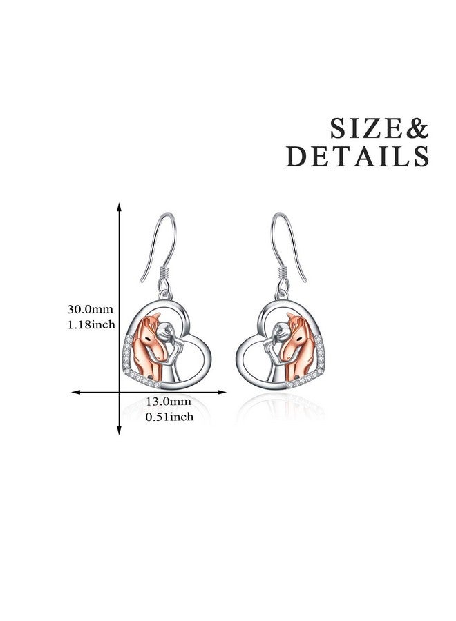 YFN Rose Gold Horse Earrings Sterling Silver Animal Stud Earrings Women Embrace Horse Gift For Women - Image 4