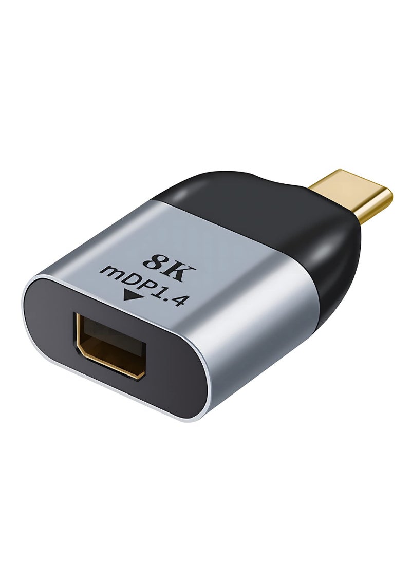 سانموجيد محول USB من النوع C إلى محول Mini DisplayPort، محول USB C إلى محول Mini DP1.4 4K@60Hz ذكر إلى أنثى لأجهزة USB من النوع C  - Image 1