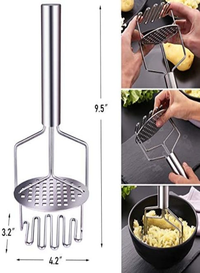 AKDC Potato Masher Stainless Steel,Dual-Press Premium Heavy Masher And Ricer Hand Tool,Perfect For Mashing Baby Food - Image 1
