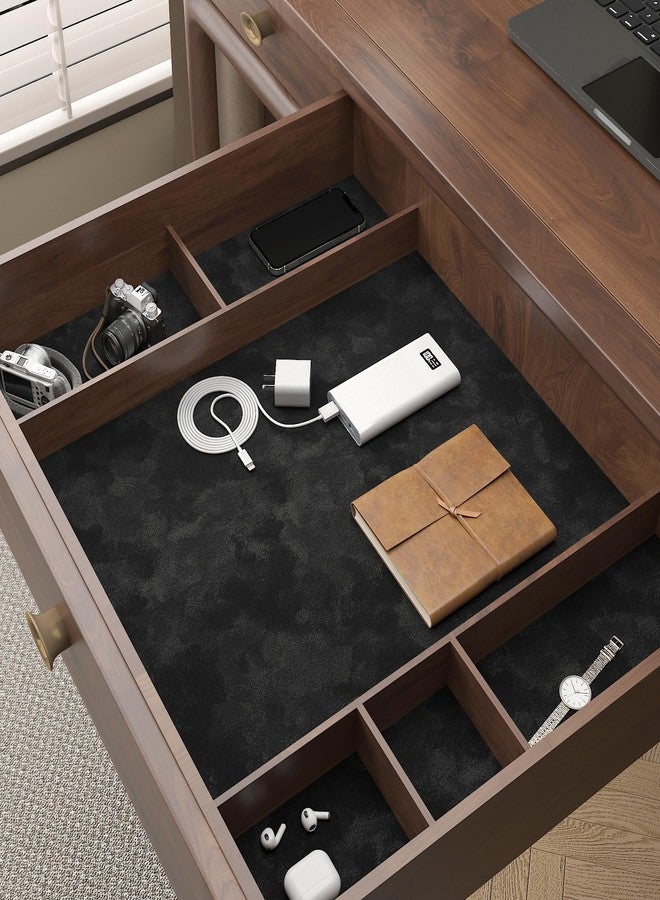 ReWallpaper ورق جدران ReWallpaper أسود غير لامع قابل للتقشير واللصق، ورق جدران مخملي محكم، ورق اتصال أسود للخزائن، 17.5 بوصة × 23 قدمًا، لفة من قماش مخملي ناعم ذاتي اللصق لغرفة المعيشة، جدار مميز، ديكور مكتب - Image 4