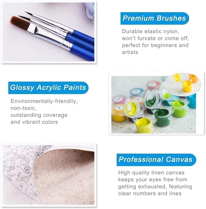 TREXEE Radha Krishna DIY Acrylic Paint by Numbers Kit for Adults and Kids Beginners Canvas Radha Krishna on Swing DIY Oil on Canvas DIY Oil PNB Paintng DIY Religious Painting Kit DIY Wall Decor Paint Modern Home Decor (Frameless)(16x20 inch) - Image 3