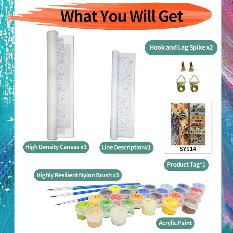 TREXEE Radha Krishna DIY Acrylic Paint by Numbers Kit for Adults and Kids Beginners Canvas Radha Krishna on Swing DIY Oil on Canvas DIY Oil PNB Paintng DIY Religious Painting Kit DIY Wall Decor Paint Modern Home Decor (Frameless)(16x20 inch) - Image 5