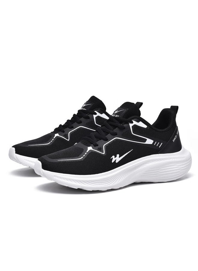 Double Star Eight Special Lightweight Breathable Mesh Running Shoes All-match Men's Shock Absorbing Casual Shoes Outdoor Running Shoes Black And White Size 43 - Image 3