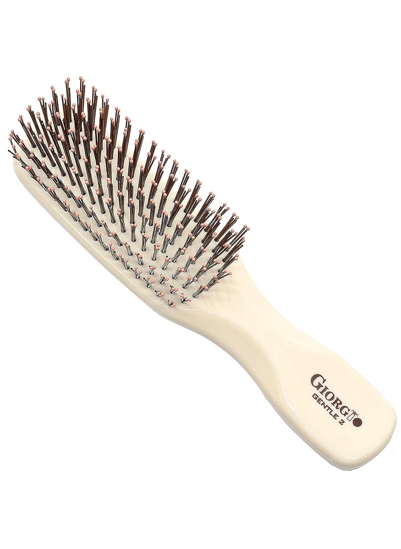 Giorgio Giorgio GIO2IVY Ivory 6.25 inch Gentle Touch Detangler Hair Brush for Men Women and Kids. Soft Bristles for Sensitive Scalp. Wet and Dry for all Hair Types. Scalp Massager Brush Stimulate Hair Growth 