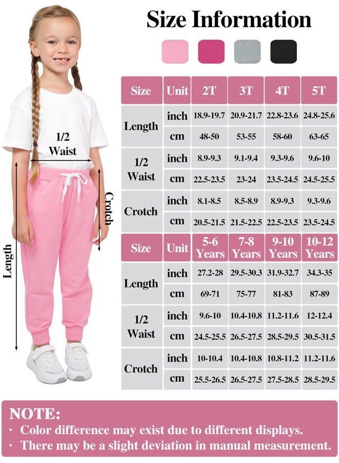 Resinta 4 Pack Girls' and Toddler Sweatpants Kids Active Jogger Pants Casual Athletic Pull On Pants with Drawstring Pockets - Image 4