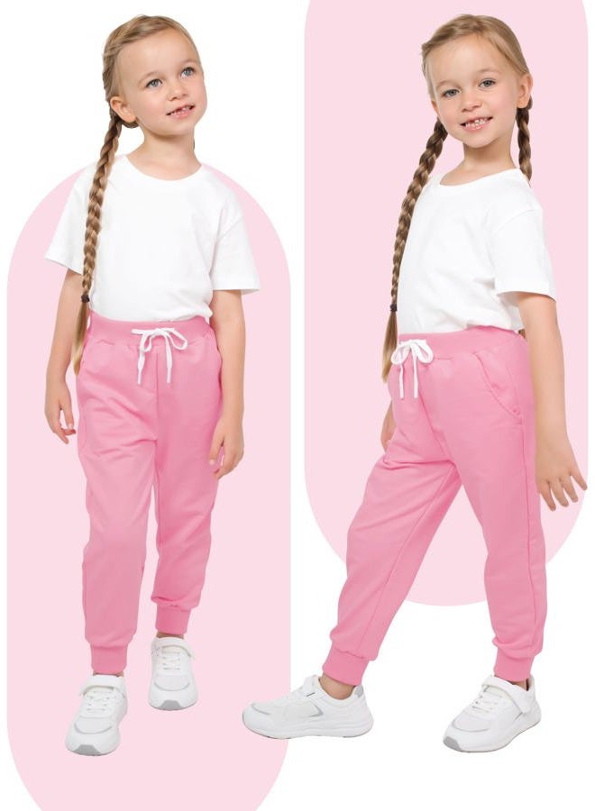 Resinta 4 Pack Girls' and Toddler Sweatpants Kids Active Jogger Pants Casual Athletic Pull On Pants with Drawstring Pockets - Image 2