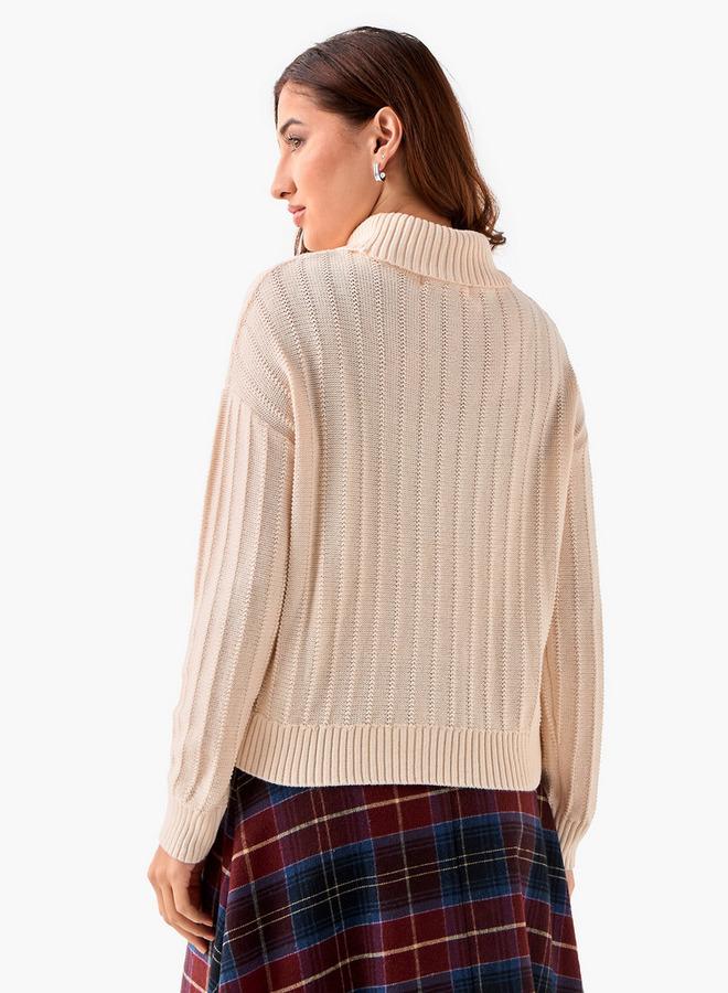 لي كوبر كنزة لي كوبر بقصة عادية وياقة عالية من القطن - Image 3