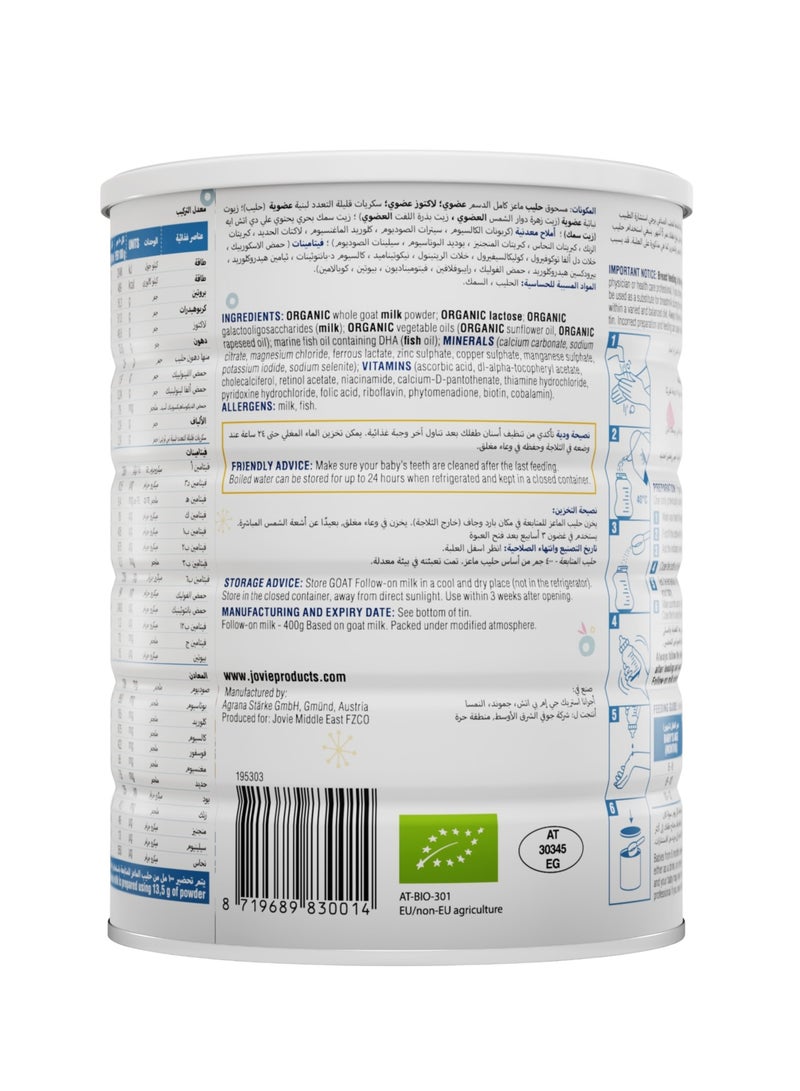 Jovie Organic Goat Follow-On Milk Stage 2 2 x 400g  - Image 4