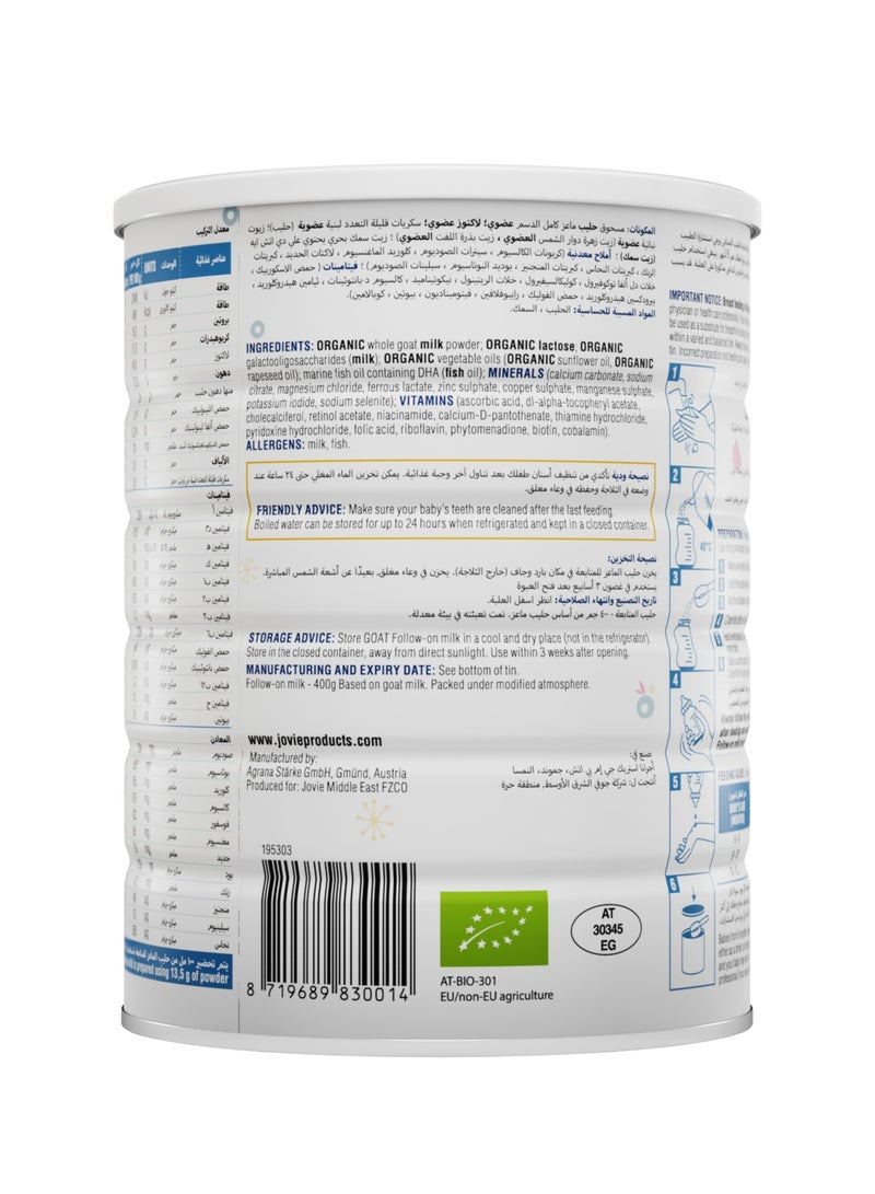 Jovie Organic Goat Follow-On Milk Stage 2 2 x 400g  - Image 2