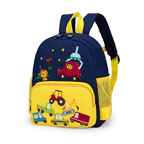 Willikiva Cute Zoo Little 3D Backpack Kids Backpack for Boys and Girls Toddler Backpack Waterproof Preschool Yellow Car One Size - Image 1