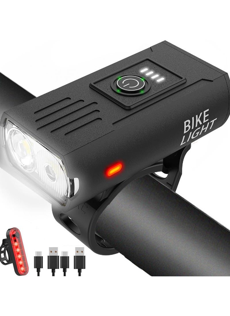 Bike Light, High Lumens Super Bright Bicycle Light, 6+4 Modes USB Rechargeable Bike Headlight & Tail Light Set, Waterproof Safety Bike Front & Rear Light for Road, Mountain, Night Riding - pzsku/Z04F383AC195E336676A3Z/45/_/1737104621/7d7b815d-8893-4ef8-92fb-885254922f58