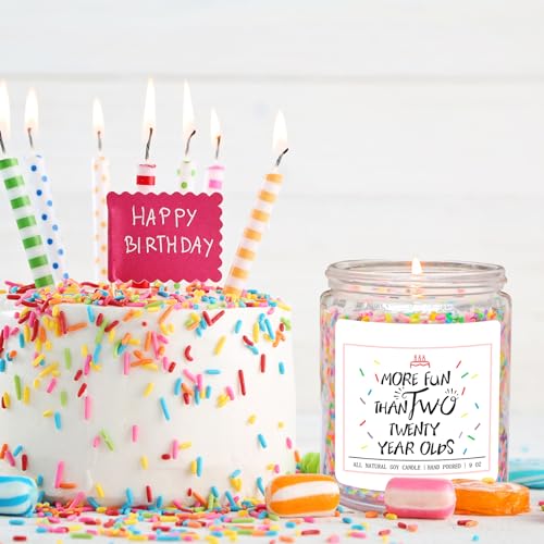 Homsolver 40th Birthday Gifts for Women, Perfect Ideas Birthday Decorations Candle Gift for Mom, Friends, Wife, Sister, Vanilla Cream Scent Handmade Aromatherapy Candles - Image 2