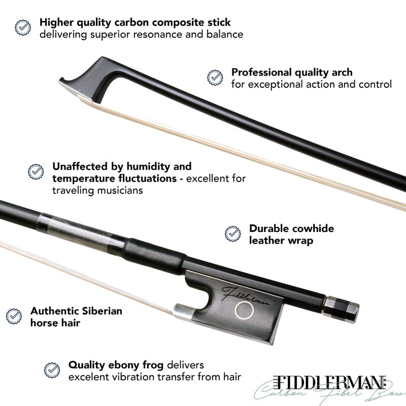 Fiddlerman Carbon Fiber Violin Bow 4/4 - Image 2