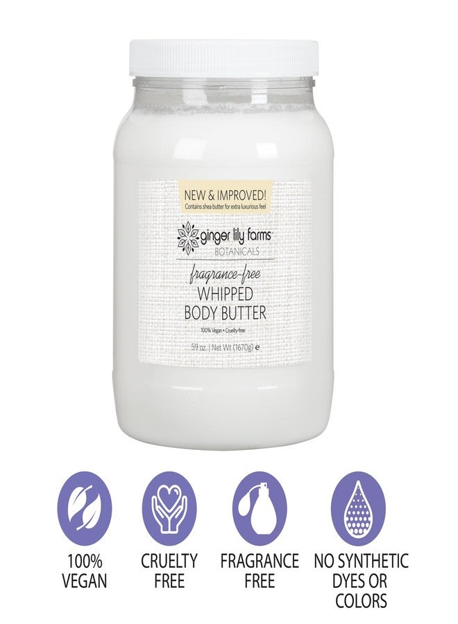 Ginger Lily Farms Botanicals Whipped Body Butter for Dry Skin, Ultra-Hydrating, 100% Vegan & Cruelty-Free, Fragrance-Free, 59 Ounces - Image 3