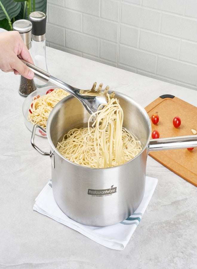 ريستورنت وير شوكة معكرونة من الفولاذ المقاوم للصدأ مقاس 12.5 بوصة من ريستورانت وير - أداة تقديم معكرونة ألمانية قياسية مع وعاء كبير مثقوب، آمنة للغسل في غسالة الأطباق - ملعقة معكرونة مثقوبة للسباغيتي، واللينجويني، والفيتوتشيني - Image 5