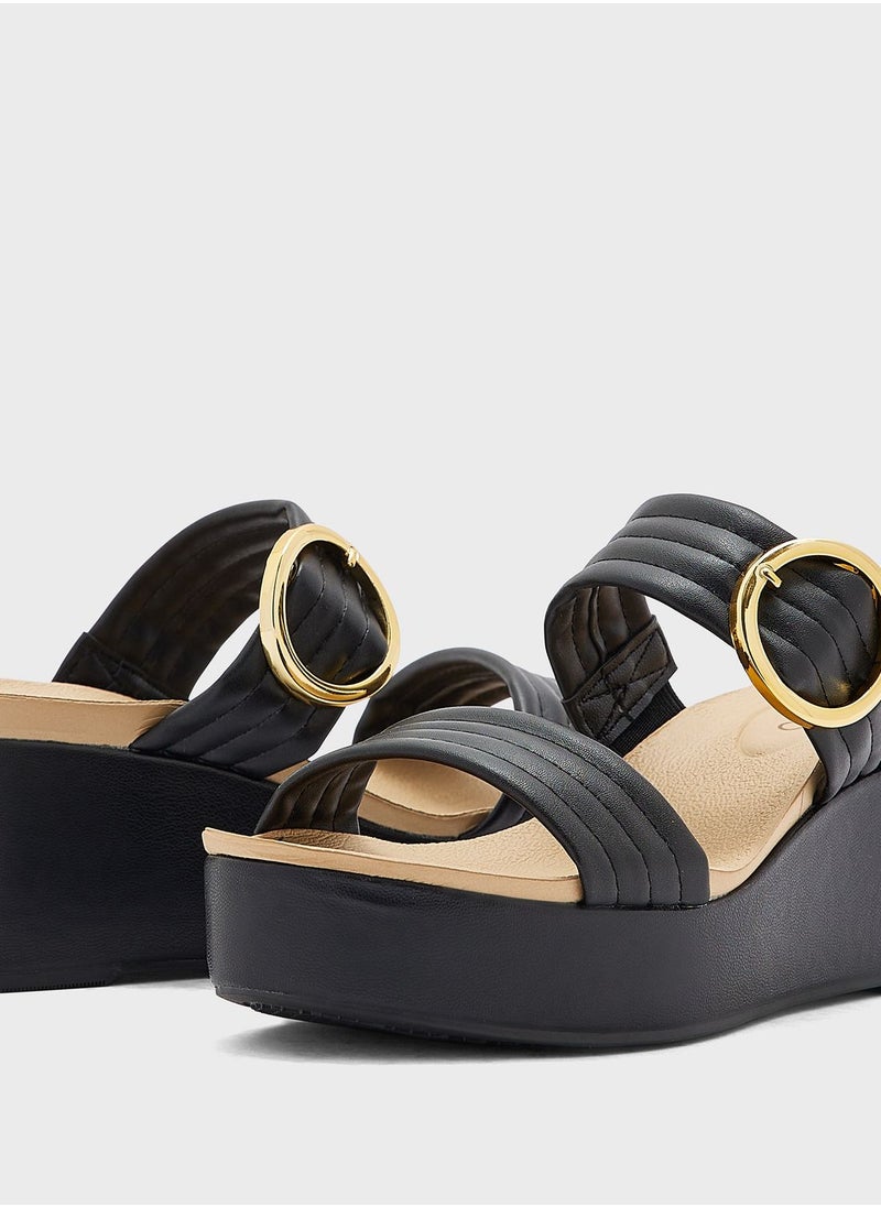 Adelyn Multi Strap High Heel Wedge Sandals
