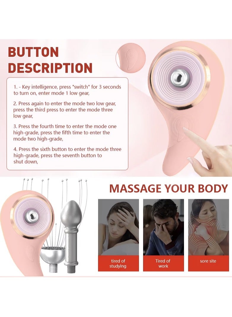 جهاز تدليك كهربائي للرأس - جهاز تدليك فروة الرأس المحمول القابل لإعادة الشحن - Image 3