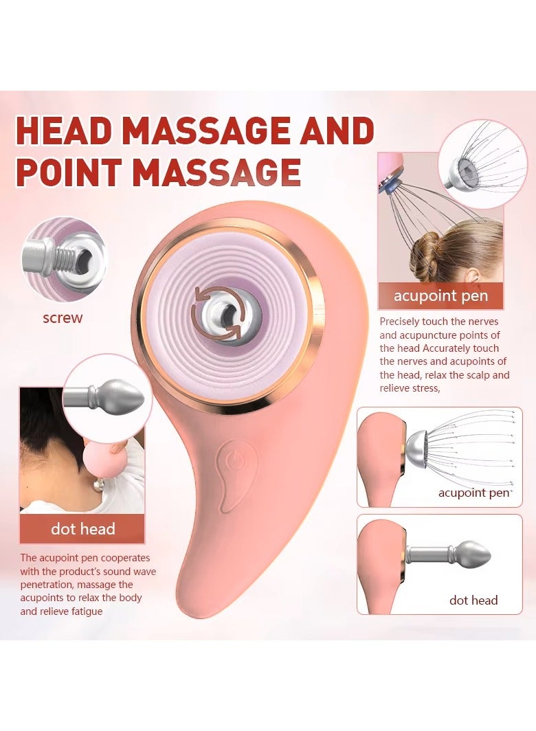 جهاز تدليك كهربائي للرأس - جهاز تدليك فروة الرأس المحمول القابل لإعادة الشحن - Image 5