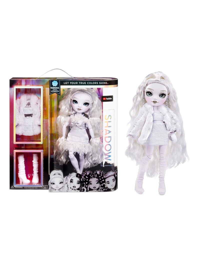 RAINBOW HIGH Shadow S1 Natasha Zima Grayscale 11 Inch Fashion Doll, 2 Designer Dove White Outfits To Mix & Match With Accessories | Material : Plastic Fabric PVC | ‎6 - 13 years - Image 1
