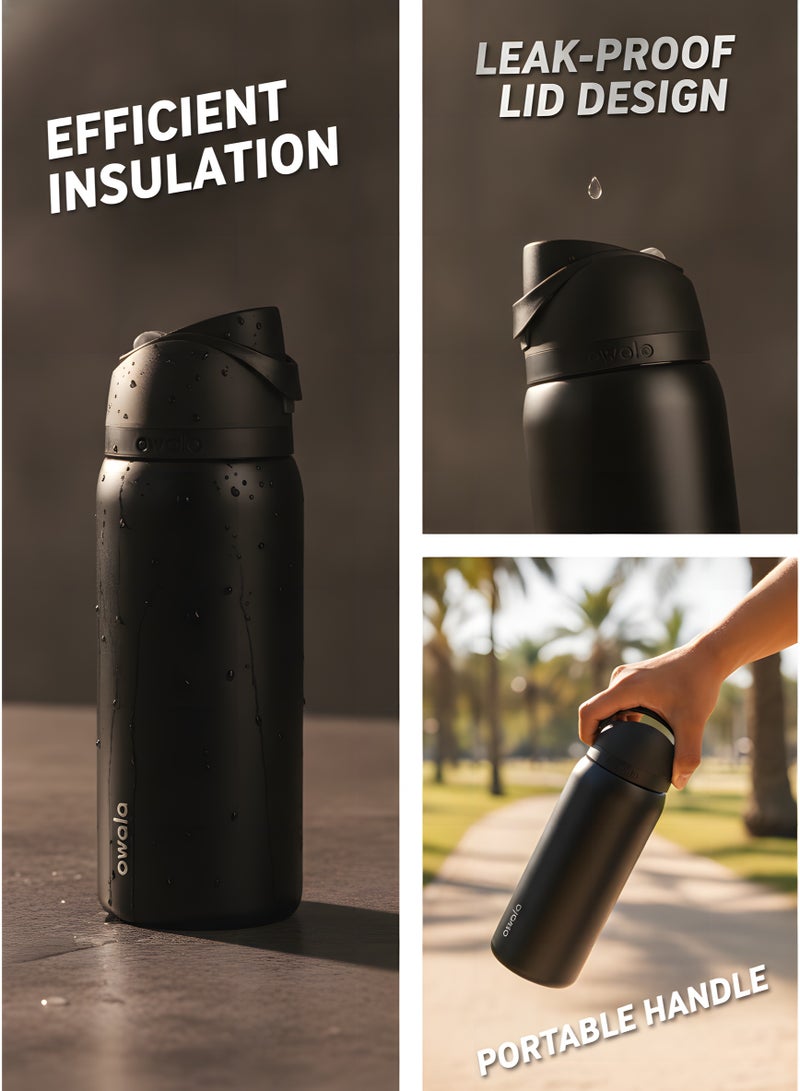 Insulated Stainless Steel Water Bottle with Straw for Sports and Travel, 32-Ounce - Image 4