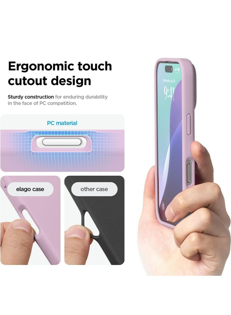 Silicone Case Compatible with iPhone 16 Pro, Slim Liquid Silicone Phone Case with 3-Layer Soft Rubber Shockproof Bumper with TPU Lining (Light Purple) - Image 5