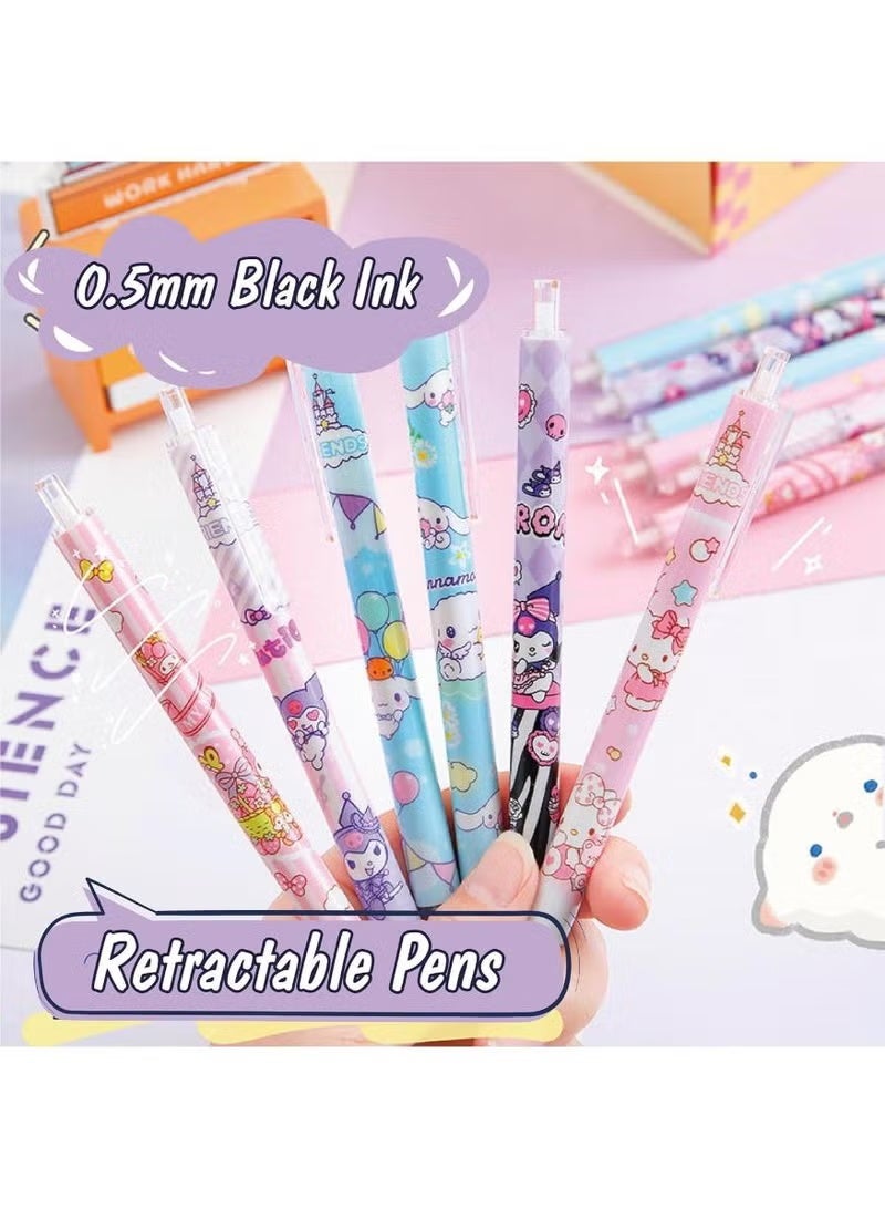 Sanrio Cute Kuromi Anime School Supplies Set, Kawaii Stationery Set for Girls, Purple Rollerball Pens, Pencil Case, Notebook, Sticky Notes - Image 4