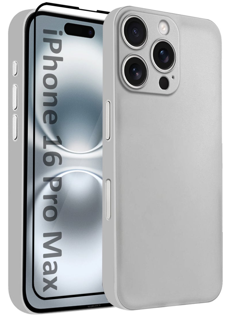 CATANES 2Packs Thin Case for iPhone 16 Pro Max, Back Cover Sturdy Durable Ultra-Thin Case Drop Protection Cover Clear - Light Grey  - Image 1